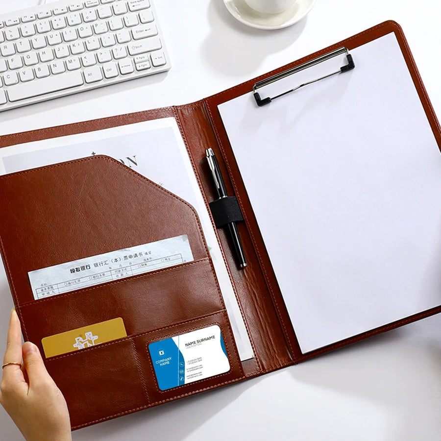 A4 Folder Office Storage Business Leather Official Document Manager Folder Contract Signing Book Office Supplies